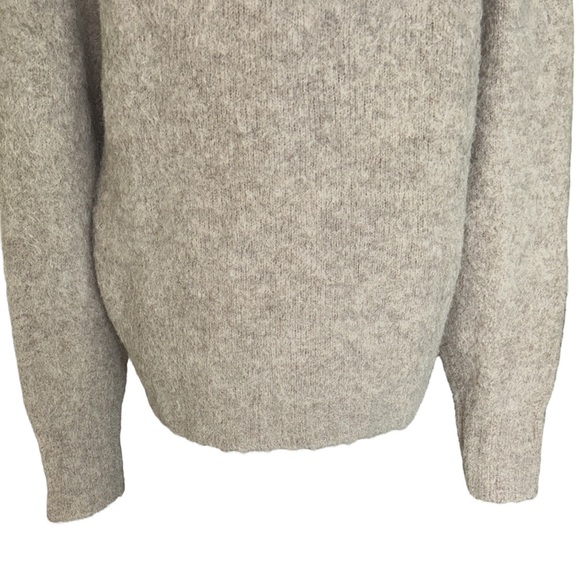 J. Crew Heather Tan Puff Sleeve Chunky Fuzzy Alpaca Blend Sweater - L - Picture 7 of 11